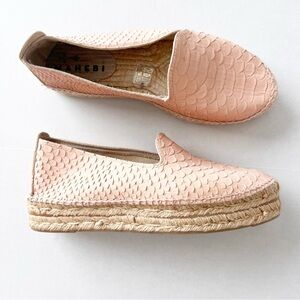 MANEBI Shoes Espadrilles Platform Jute Spain 39 flat slip on Double Sole